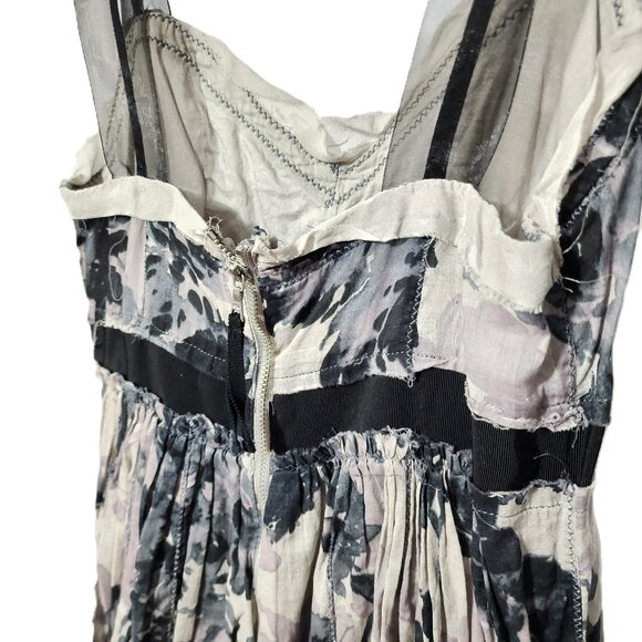 Ann Taylor Loft Gray & Black Cotton Floral Chiffon Strap Size 2 NWOT - Picture 6 of 7